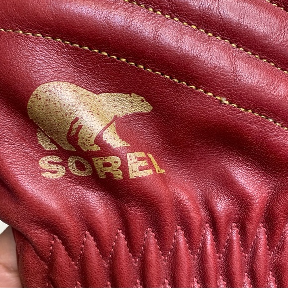 Sorel Red Leather Boots women’s size 7 - Picture 10 of 11